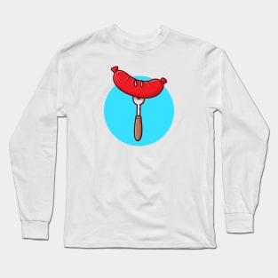 Sausage Cartoon Vector Icon Illustration Long Sleeve T-Shirt